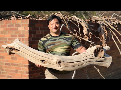 💡Talented Woodworker: Using a Uniquely Curved Branch to Create a Striking Focal Point for the Table