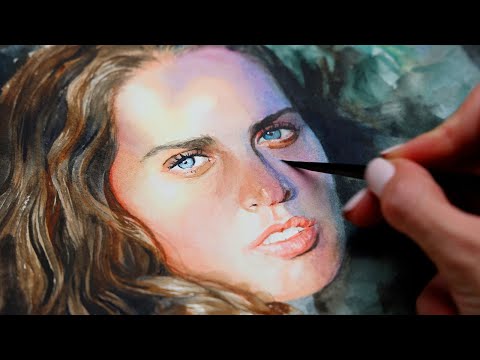 Watercolor Portrait Painting Demonstration With Dappled Light Effects