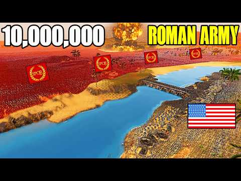 Modern US ARMY Bridge Defense VS 10,000,000 ROMAN ARMY! - UEBS 2: Modern Army Mod