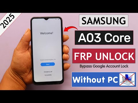 Samsung A03 Core Android 13 Frp Bypass/Unlock Google Account Lock Without Pc - 2025