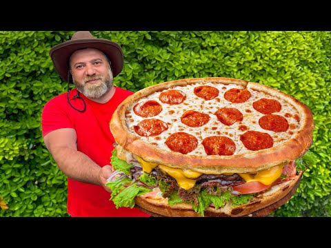 Pizza + Burger In One! When You Don't Know What To Choose, Cook 2 Dishes At Once!