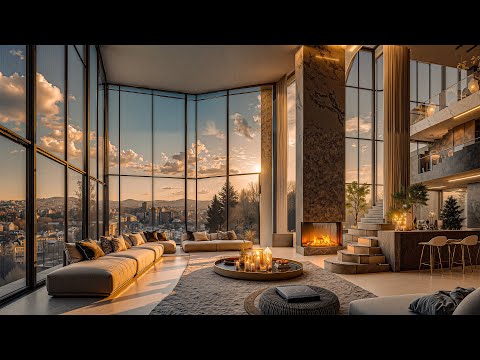 Gentle Jazz On A Snowy Day Helps Calm The Emotions - Smooth Jazz In A Luxurious European Apartment