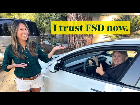 This Tesla Owner Was Scared of FSD… Now She Finally Tries Driving With It