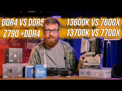 Тест 13600K, 7600X, 13700K, 7700X с DDR4 vs DDR5 на материнке