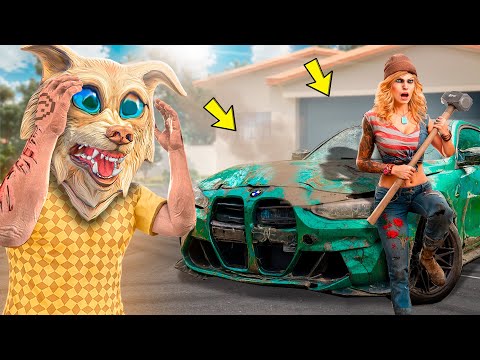 Безумная Девушка РАЗБИЛА МОЮ БМВ ! Спасаю Свою Машину в ГТА 5