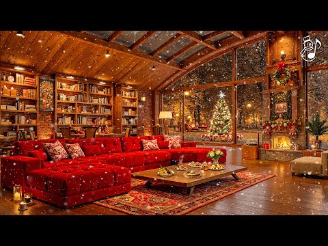 Relaxing Christmas Music 2025 🔥 Soothing Christmas Ambience with Fireplace🌲Christmas Piano Melody