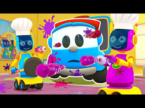 НОВИНКА — Грузовичок Лева собирает стиральную машину и строит комнату страха на Хэллоуин!