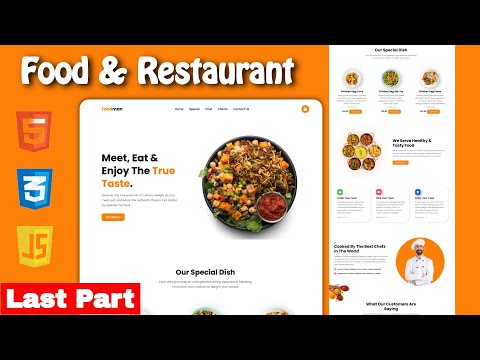 Live: Design a Food Website with Stunning Animations using | HTML CSS & JS | Food website html & css