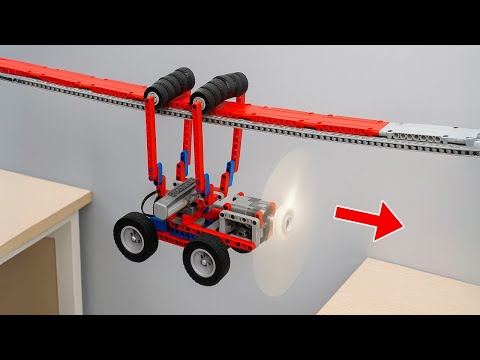 Making LEGO Car with Spinning Propeller on Hanging Rail | Smart Lego