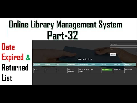Library management system part-32 | Issue information Page & date over list & Book returned list.
