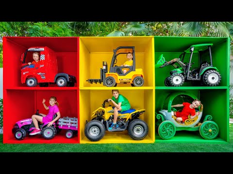 Five children are looking for flower cars! A fun challenge with little Alex 🚗🌈