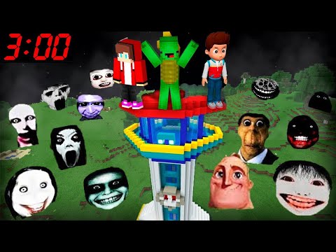 1000 Scary NEXTBOTS vs Paw Patrol Security House in Minecraft Maizen JJ and Mikey Roblox