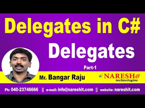 Delegates in C# | Delegates Part 1 | C#.NET Tutorial | Mr. Bangar Raju