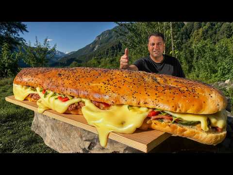 Cooking A Giant Chimichurri Rib Sandwich Loaded with Cheese
