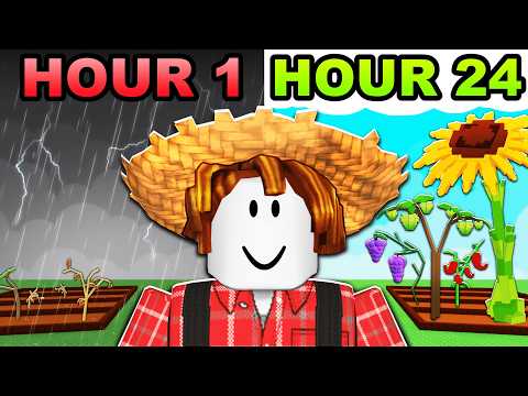I Spent 24 HOURS Growing a Garden in Roblox