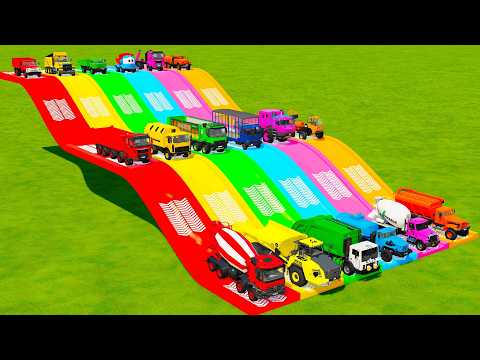 TRANSPORTING ALL TRUCKS, GARBAGE TRUCKS, DUMP TRUCKS, MIXER TRUCKS WITH TRAIN! Farming Simulator 22