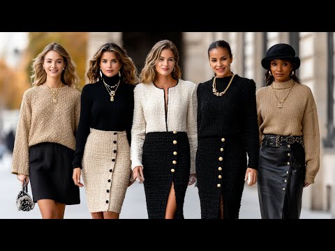 CHANEL WINTER AESTHETIC | Winter Beige & Black Tweed Classic Paris Chic