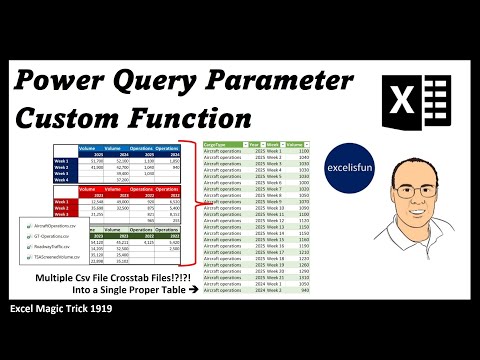 Power Query Custom Function with Parameter to Get & Transform Multiple Csv Files Data. EMT 1919
