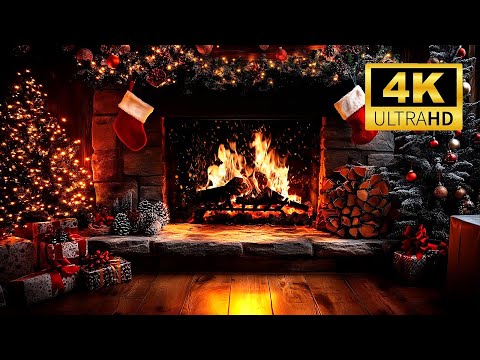 🎄 Cozy Christmas Fireplace (3 HOURS) — Gentle Crackles & Festive Glow