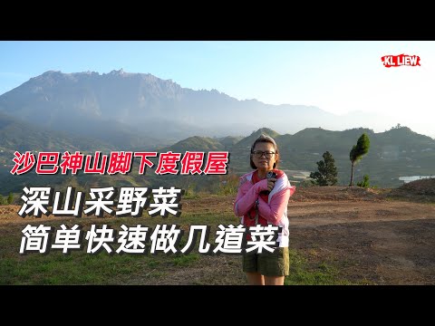 沙巴神山脚下度假屋, 深山采野菜,简单快速做几道菜, 清炒野生龙须菜, 家常煎魚, 清炒佛手瓜, 丝瓜蛋汤