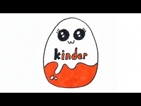 CUTE KINDER EGG DRAWING #cutedrawing #kidart #easydrawing #easydrawing #artforkids #art 