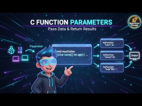 Learn C Function Parameters | Passing & Returning Values Explained 💡