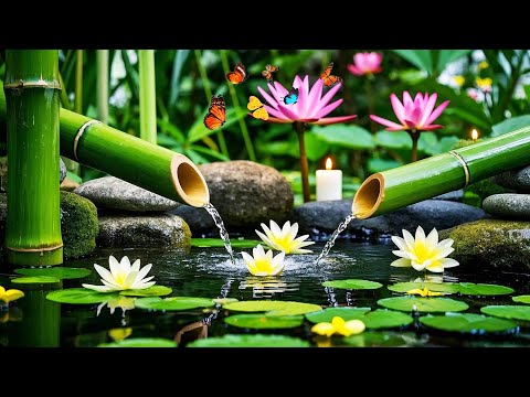 Relaxing Music 🌿Bamboo Water Sounds for Deep Sleep Meditation, Stress Relief at Night, Nature Sounds