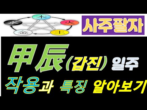 [일주분석3]사주팔자 甲辰(갑진)일에 태어난 사람의 특징 및 운세 알아 보기[행운의신사주풍수연구소]