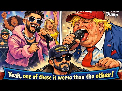 Trump says Bad Bunny is inappropriate. Trump blows Mike and brags about Golfers penis! 😅. 🫡🇺🇲