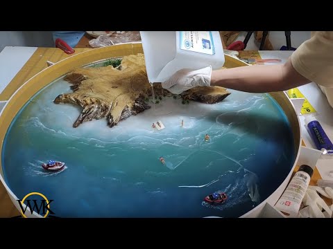 How to make an OCEAN TABLE with Epoxy and Wood - Amazing table of ocean epoxy – Epoxy Resin art