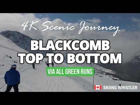 Skiing Whistler : Blackcomb Top to Bottom via All Green Runs | 4K Visual Journey