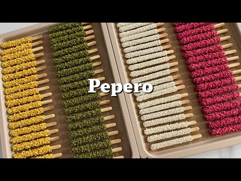 [초간단]사계절 빼빼로 만들기 | 말차,딸기,황치즈,쌀 (Super Easy Four-Season Pepero Matcha,Strawberry,Cheddar,Rice Crispy)