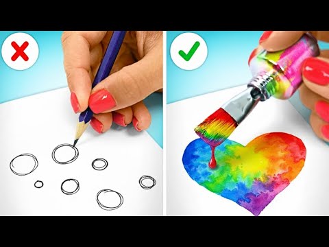 Trucos increíbles para dibujar y pintar 🎨✨ | Técnicas de arte