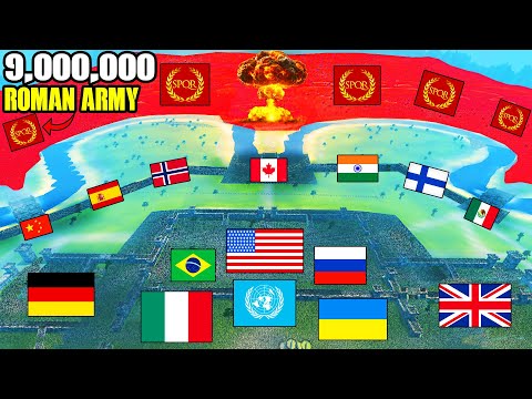 Can Every MODERN ARMY hold New MEGA-FORTRESS vs 9,000,000 Roman Invasion?! - UEBS 2