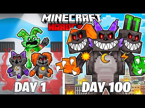 I Survived 100 Days as EVIL SMILING CRITTERS in HARDCORE Minecraft