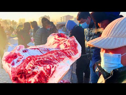 Rural pork cheap  ribs in fans  too hot! [Old Meng Li Fu vlog]