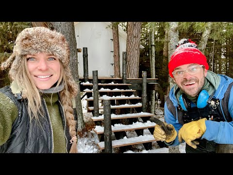 From Tree to Handrail Posts for our Treehouse in the Woods!  | Ep: 31