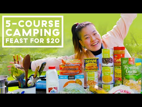 I Made 5 Meals For Four People On A $20 Budget While Camping | Delish