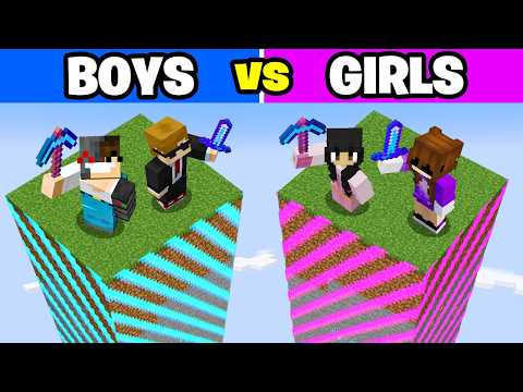 Girls vs Boys on 1 Minecraft Chunk
