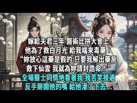 嫁給深情男配第三年，江望山為救女主親手端來毒藥。他說：“阿霜，這毒藥是假的，只要得到解藥，救下仙雲，我就為妳請封誥命。”我苦笑接過，反手就給他餵下去...