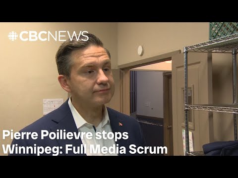 Conservative Leader Pierre Poilievre comments on Gaza, Visits Winnipeg | Full Media Scrum