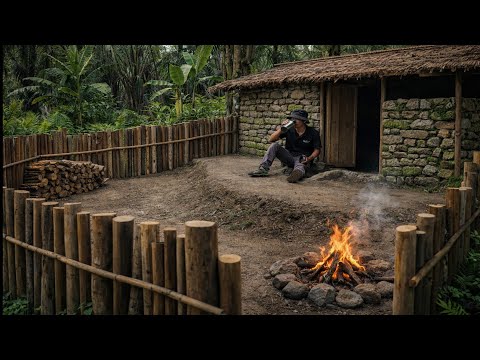 Soaked by Heavy Rain Day and Night | Forest Camping Building a Warm Underground Shelter