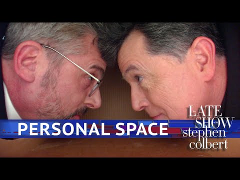 Steve Carell Gets Into Stephen Colbert's Personal Space