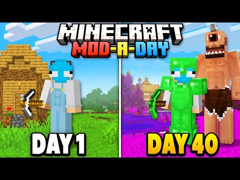 Minecraft, But I Add a NEW MOD Every Day...