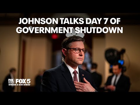 WATCH: Speaker Johnson talks seventh day of government shutdown