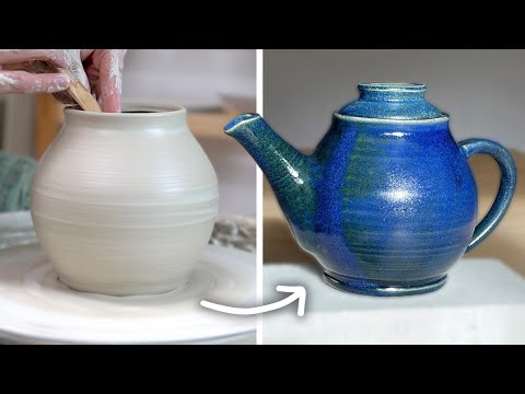 The Full Process of Making a Teapot // throwing, trimming, assembling, & glazing