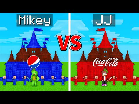 Mikey PEPSI vs JJ COCA COLA Kingdom in Minecraft (Maizen)