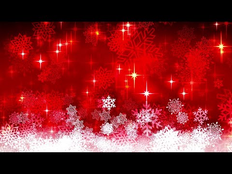 Red Christmas Snowflakes Background – Falling Snow & Sparkling Lights Loop (10 Hours)