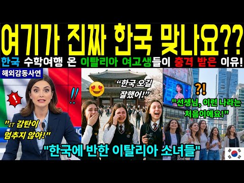 [해외감동사연] 한국에 수학여행 온 이탈리아 여고생들, “이런 나라는 처음 봤다” 감탄이 멈추지 않은 이유