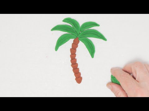 Hot to make palm tree with Play-Doh. Easy tutorial. PlayDoh modelling tutorials for kids